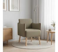 vidaXL Butaca decorativa Caqui Terciopelo granulado