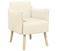 vidaXL Butaca Decorativa Crema Terciopelo granulado