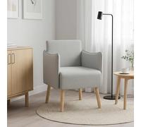 vidaXL Butaca decorativa Gris Claro Terciopelo granulado
