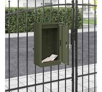 vidaXL Buzón con almacenamiento Verde oliva 30 x 20 x 55 cm Acero