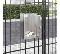 vidaXL Buzón con puerta Plateado 30 x 20 x 55 cm Acero inoxidable