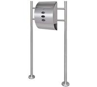 vidaXL Buzón con soporte de acero inoxidable