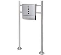 vidaXL Buzón con soporte de acero inoxidable
