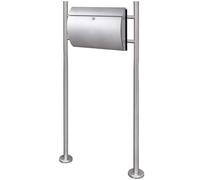 vidaXL Buzón con soporte de acero inoxidable