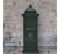 vidaXL Buzón de columna de aluminio estilo vintage inoxidable verde