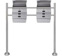 vidaXL: Buzón doble de acero inoxidable con soporte
