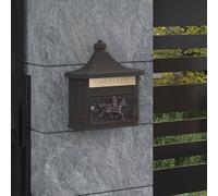 vidaXL Buzón Montado en la Pared con puerta Bronce 40,5 x 16 x 45 cm