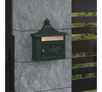 vidaXL Buzón Montado en la Pared con puerta Verde 40,5 x 16 x 45 cm
