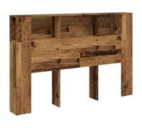 VidaXL cabecera con espacio de almacenamiento, pared, aspecto madera reciclada, 160 x 18,5 x 103,5 cm