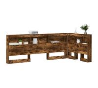 vidaXL Cabecera de Almacenamiento con Estante Roble Ahumado 90 cm, Muebles para Dormitorio, cabecero Moderno, soluciones de Almacenamiento, diseño Minimalista y Funcional