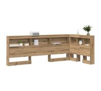 vidaXL Cabecera de almacenamiento Madera de ingeniería 217.5 x 107.5 x 76.5 cm Multicolor Roble artisan