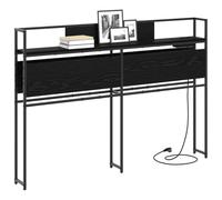 vidaXL Cabecera de Almacenamiento con Estante Roble Negro 120 cm, Cabecero de Almacenamiento Amplio, Muebles Modernos para el Dormitorio, Organizador Funcional, Cama Ahorra Espacio con Diseño de Pata