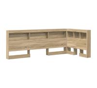 vidaXL Cabecera de almacenamiento Madera de ingeniería 217.5 x 117.5 x 76.5 cm Multicolor Roble sonoma