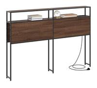 vidaXL Cabecera de Almacenamiento Marrón Roble Madera contrachapada, Cabecera Moderna, con Almacenamiento Rectangular, estantes funcionales, diseño contemporáneo, Mueble Chic