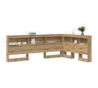 vidaXL Cabecero de almacenamiento Roble artesanal con estante, madera contrachapada 120 cm