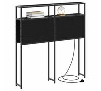 vidaXL Cabecera de Almacenamiento Roble Negro Madera contrachapada, Cabecero de Dormitorio Moderno, diseño Rectangular, con Almacenamiento Funcional, Mueble Indoor versátil y Chic