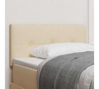 vidaXL Cabecero Tapizado Rectangular en Crema Altura Ajustable Montaje en la Pared Diseño Elegante Terciopelo con Patas de Madera Natural Ideal para Decoración del Dormitorio Cabeceros Modernos
