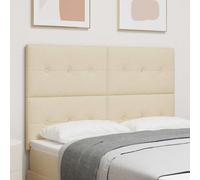 vidaXL Cabecero Ajustable en Altura con cabecera Crema 144 cm tela