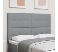 vidaXL Cabecero Ajustable en Altura Gris Claro 144 cm tela