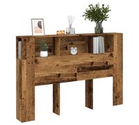 vidaXL Cabecera de pared con almacenamiento, aspecto madera reciclada, 160 x 18,5 x 103,5 cm