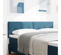 vidaXL Cabecero Azul Oscuro 144 cm Terciopelo, Decoración Moderna para el Dormitorio, cabecera Elegante con cojín, diseño Minimalista y Panel Resistente