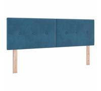 vidaXL Cabecero Azul Oscuro 144 cm Terciopelo, Decoración Moderna para el Dormitorio, cabecera Elegante con cojín, diseño Minimalista y Panel Resistente