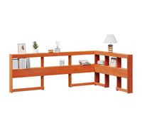 vidaXL Cabecero cama estantería forma L marrón encerado 120 cm