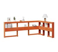 vidaXL Cabecero cama estantería forma L marrón encerado 120 cm