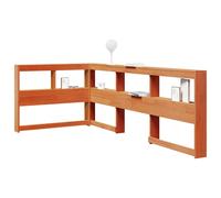 vidaXL Cabecero cama estantería forma L marrón encerado 80 cm