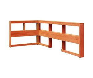 vidaXL Cabecero cama estantería forma L marrón encerado 80 cm