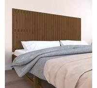 vidaXL Cabecero cama pared madera maciza pino marrón miel 204x3x90 cm