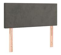 vidaXL Cabecero Cama Tapizado Acolchado Antimancha Protector Cubierto Elástico Prueba Polvo Funda Dormitorio de Terciopelo Gris Oscuro 90x5x78/88 cm