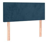 vidaXL Cabecero Cama Tapizado Antimancha Protector Acolchado Cubierto Elástico Prueba Polvo Funda Dormitorio de Terciopelo Azul Oscuro 80x5x78/88 cm