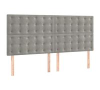 vidaXL Cabecero Cama Tapizado Cabezal Dormitorio Estructura Habitación Mobiliario Muebles Decoración Adorno de Terciopelo Gris Claro 180x5x118/128 cm