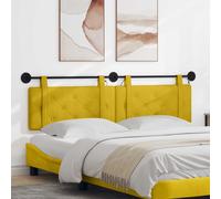 vidaXL Cabecero colgante Con luz LED Amarillo Terciopelo