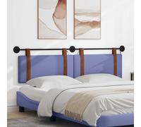 vidaXL Cabecero colgante Con luz LED Azul jeans PU antiguo