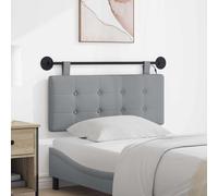 vidaXL Cabecero colgante Con luz LED Gris Claro Tela