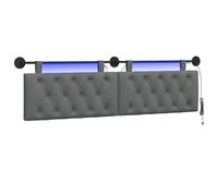 vidaXL Cabecero Colgante con luz LED Gris Oscuro Tela