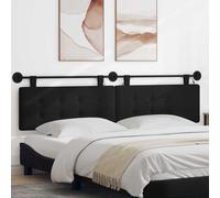 vidaXL Cabecero colgante Con luz LED Negro Tela