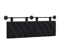 vidaXL Cabecero Colgante con luz LED Negro Terciopelo, Cabecera Moderna para Dormitorio, tapizada en Terciopelo, de Madera, Ahorra Espacio y es Decorativa