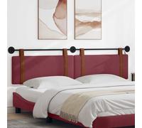 vidaXL Cabecero colgante Con luz LED Rojo vino PU antiguo