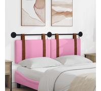 vidaXL Cabecero colgante Con luz LED Rosa PU antiguo