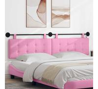 vidaXL Cabecero colgante Con luz LED Rosa Tela