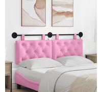 vidaXL Cabecero colgante Con luz LED Rosa Tela
