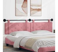 vidaXL Cabecero colgante Con luz LED Rosa Terciopelo