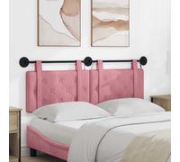 vidaXL Cabecero colgante Con luz LED Rosa Terciopelo