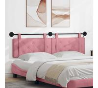 vidaXL Cabecero colgante Con luz LED Rosa Terciopelo