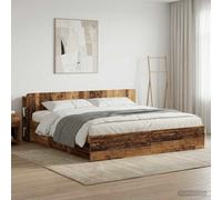 vidaXL Cabecero con armario Madera envejecida Madera de Ingeniería