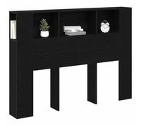 vidaXL Cabecero con Armario Roble Negro Madera de ingeniería, Cabecero Minimalista, Muebles Modernos, soluciones compactas de Almacenamiento, decoración contemporánea para tu habitación