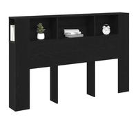 vidaXL Cabecero con Armario Roble Negro Madera de ingeniería, Cabecero Minimalista, Muebles Modernos, soluciones compactas de Almacenamiento, decoración contemporánea para tu habitación